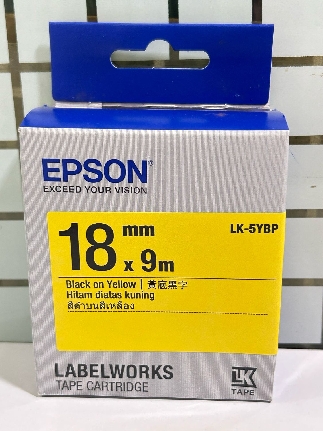 Epson LK-5YBP 18 mm Black On Yellow Tape