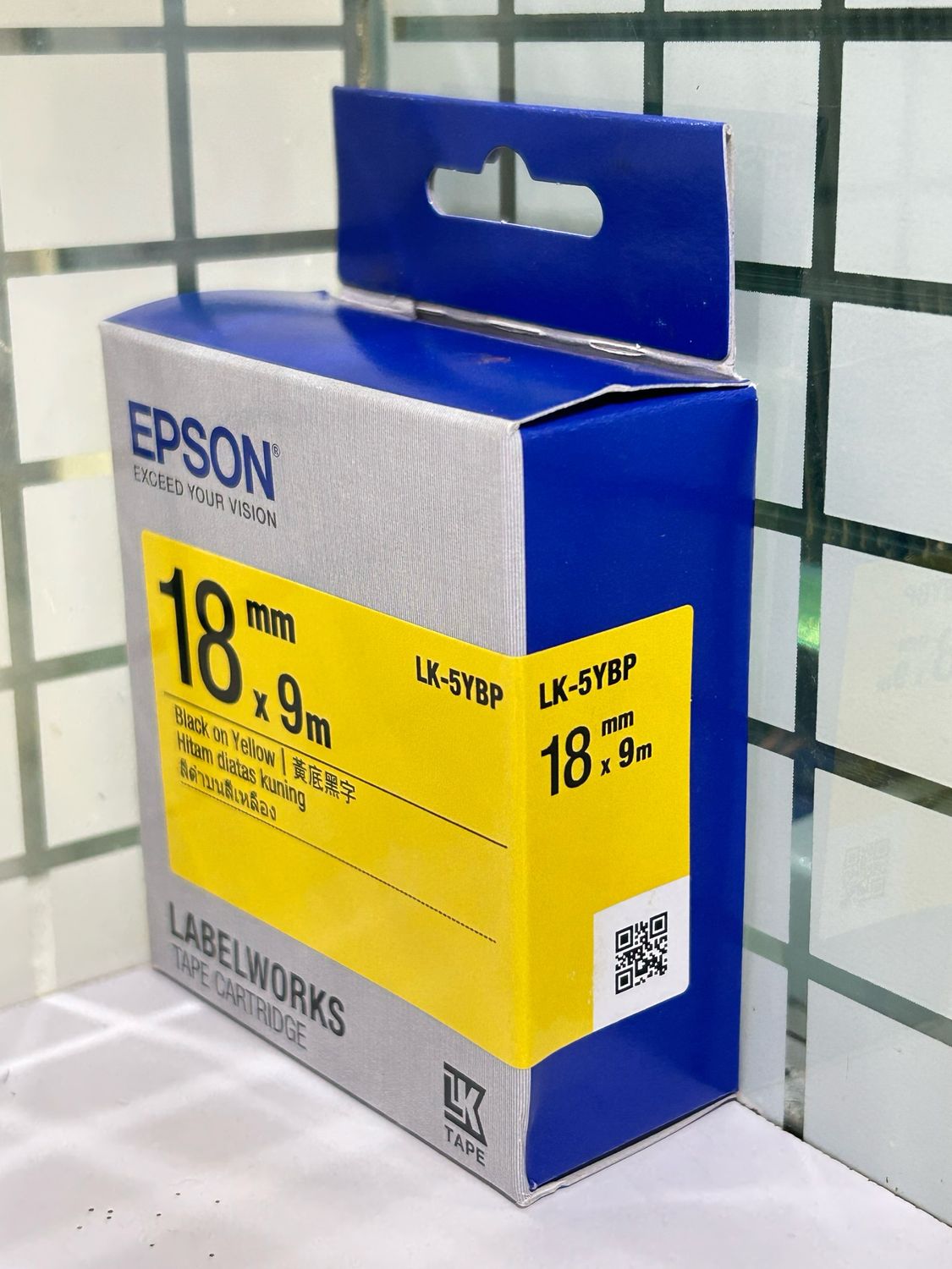 Epson LK-5YBP 18 mm Black On Yellow Tape