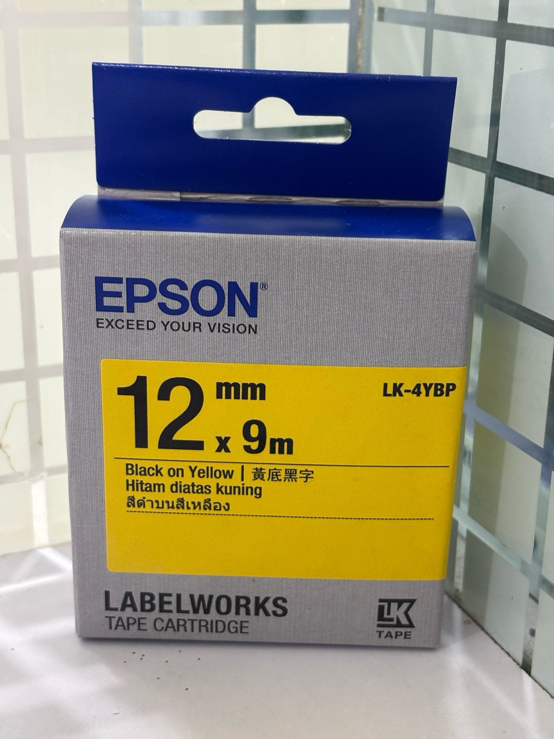 Epson  LK-4YBP 12 mm Black on Yellow Label tape