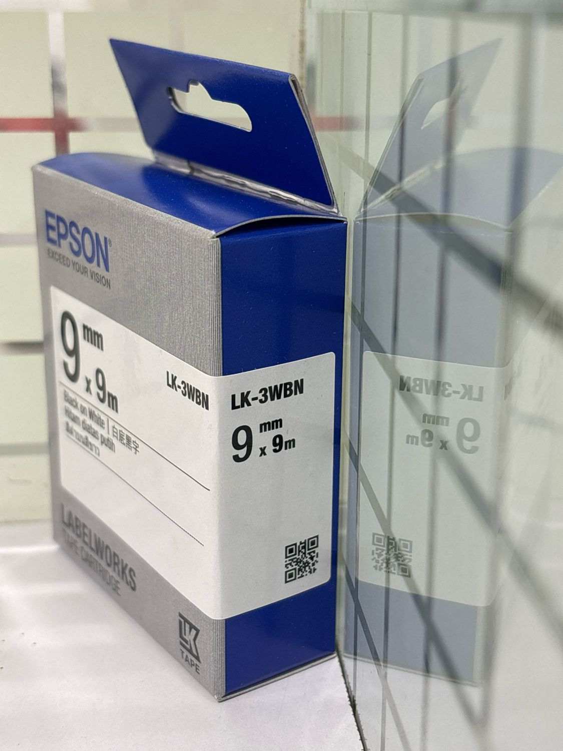 Epson LK-3WBN 9mm black On White Label Tape Epson LK-3WBN 9mm black On White Label Tape
