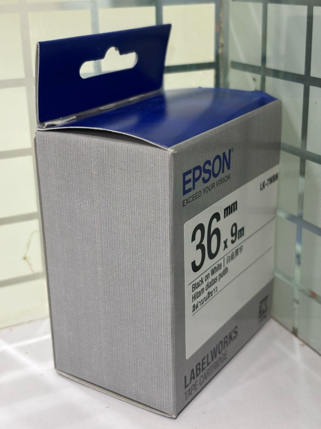 Epson LK-7WBN 36mm Black on White Label Tape Epson LK-7WBN 36mm Black on White Label Tape