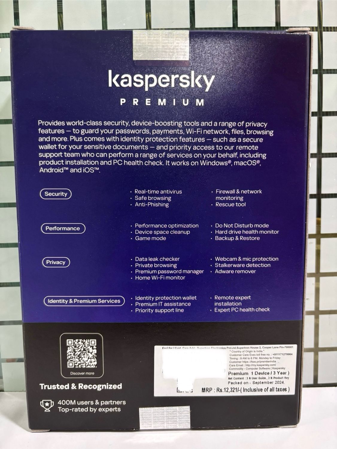 New, 3 User, 3 Year, Kaspersky Premium (total security) New, 3 User, 3 Year, Kaspersky Premium (total security)