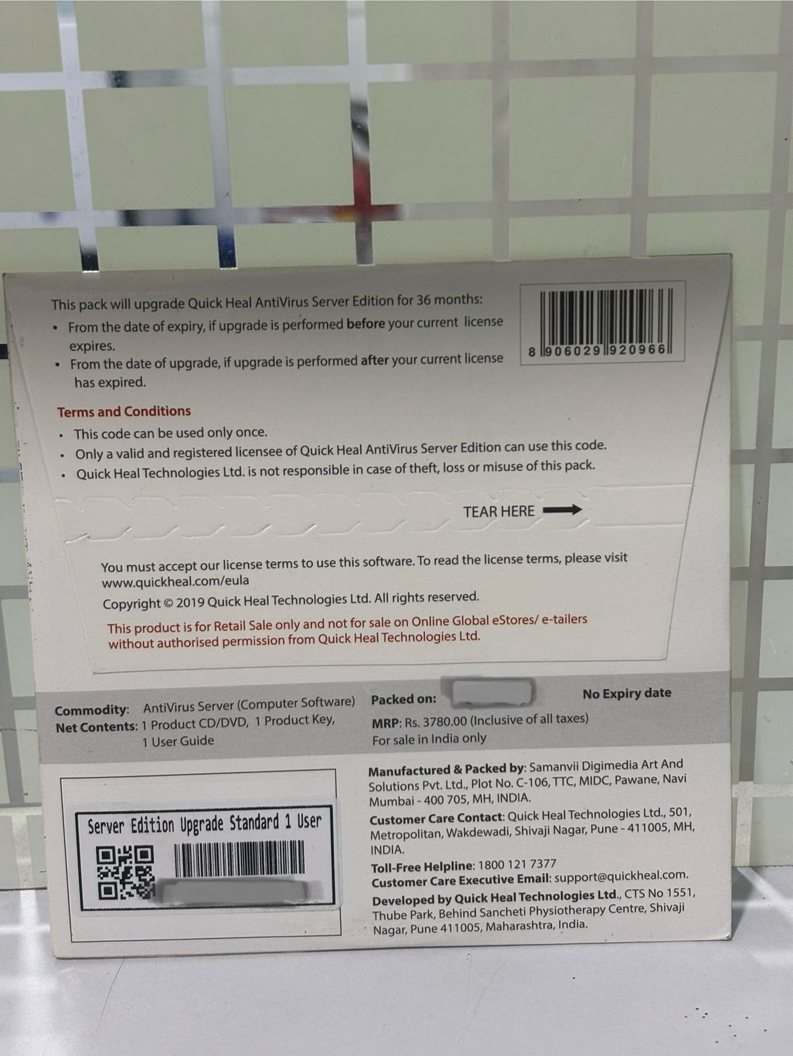 Renewal, 1 User, 3 Year, Quick Heal Server Edition