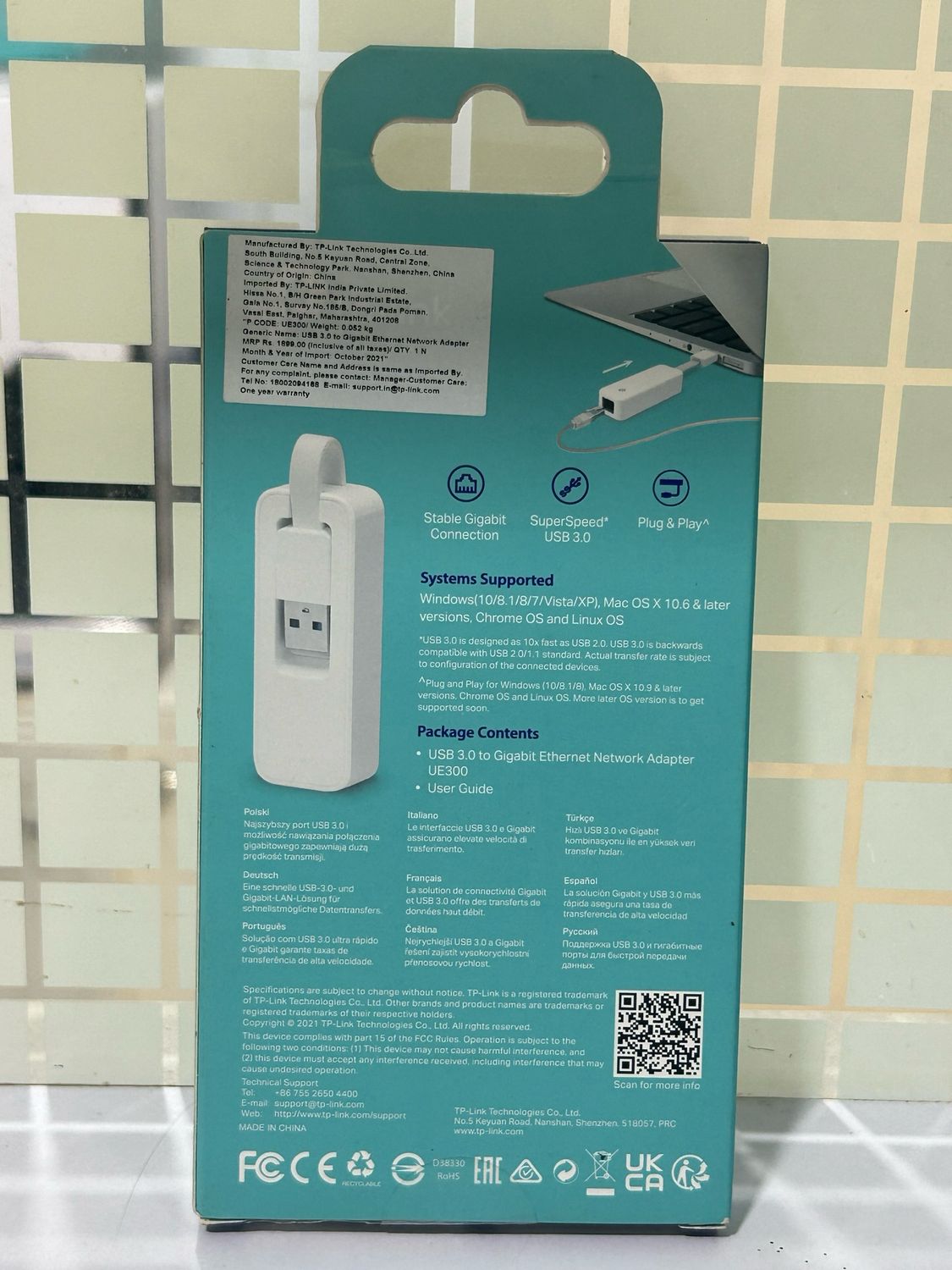 TP-Link UE300 USB To Lan Gigabit Ethernet Adapter TP-Link UE300 USB To Lan Gigabit Ethernet Adapter