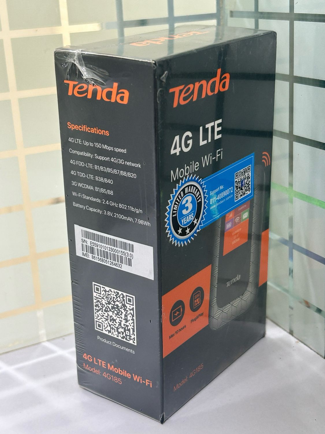 Tenda 4G185 3G/4G LTE Advanced 150Mbps Pocket Mobile Wi-Fi Hotspot Device Tenda 4G185 3G/4G LTE Advanced 150Mbps Pocket Mobile Wi-Fi Hotspot Device