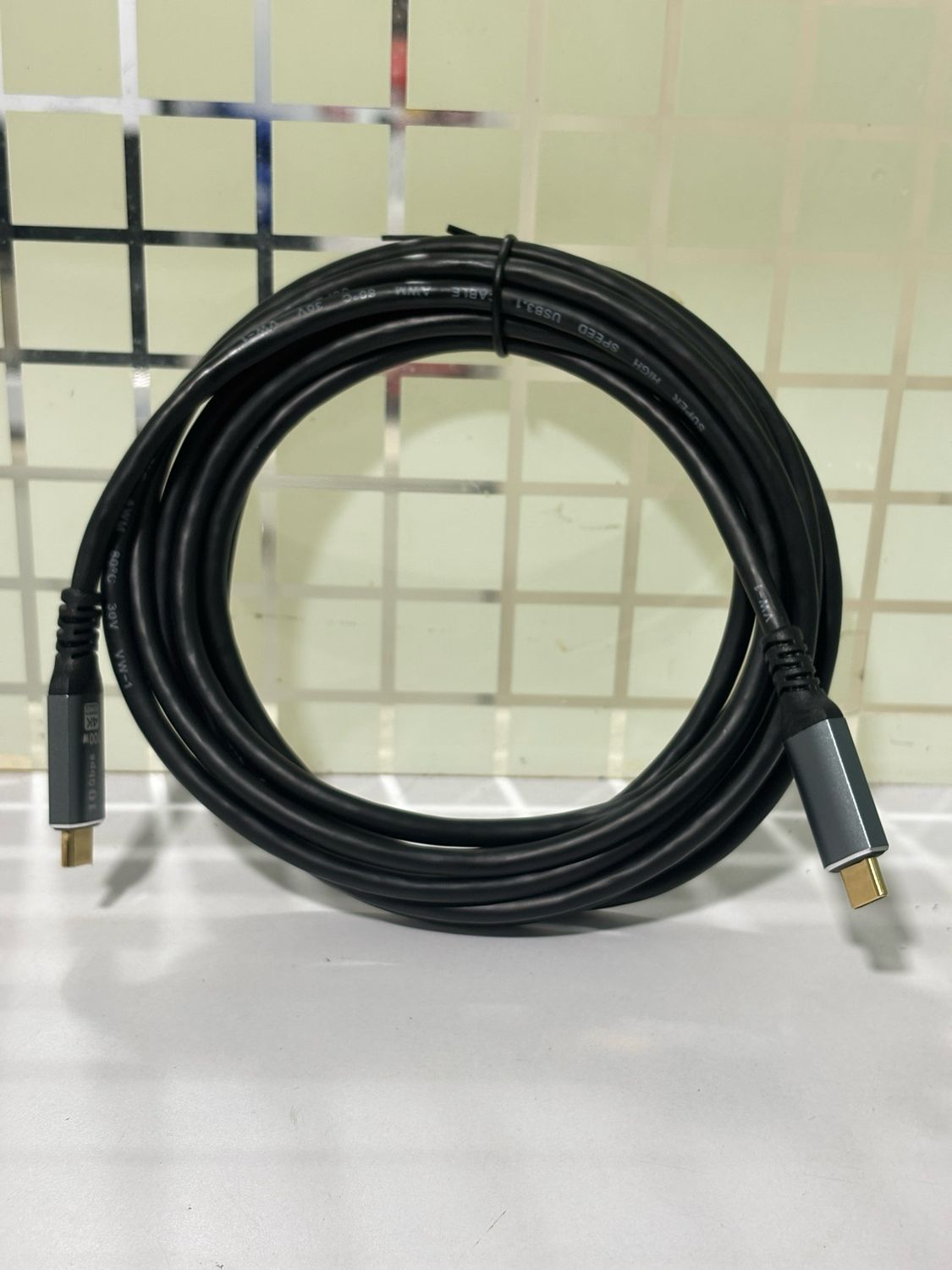 3mtr Type-C to Type-C Black PVC Cable