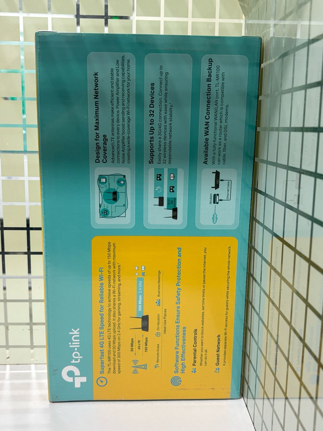 TP Link TL-MR100 300 Mbps Wireless N 4G LTE Router TP Link TL-MR100 300 Mbps Wireless N 4G LTE Router