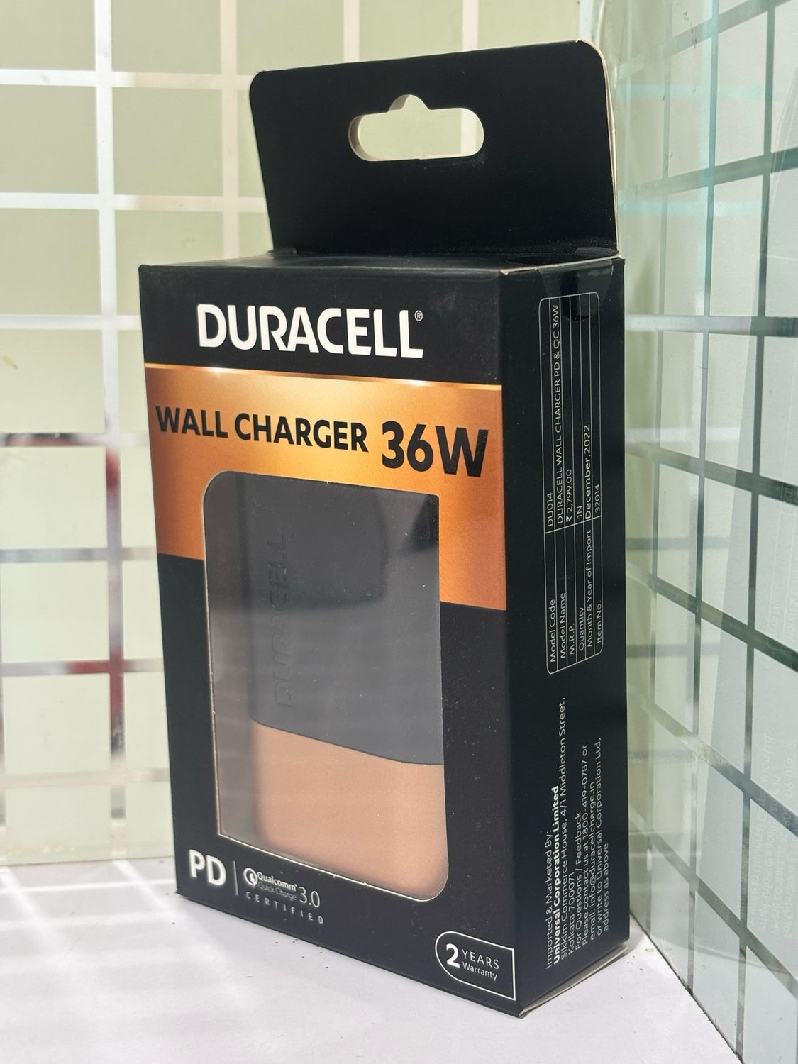 Duracell 36W Fast Wall Charger Adapter