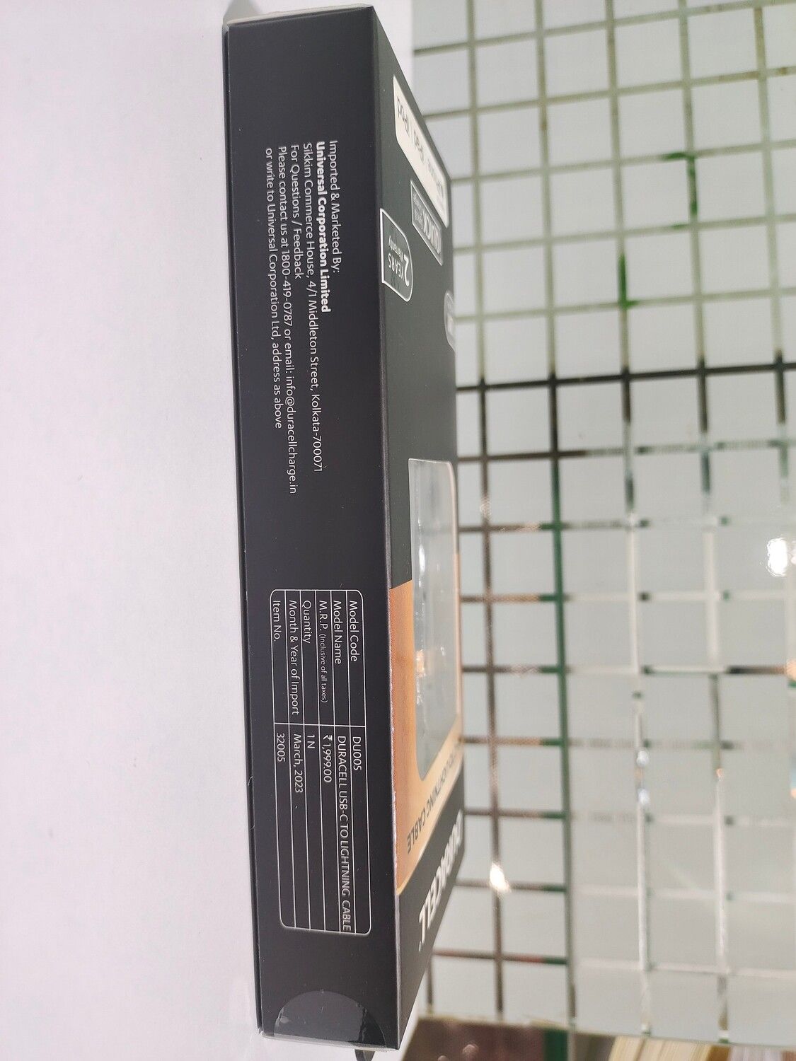 Duracell type c to lightning cable & charging cable sl1 Du005 Duracell type c to lightning cable & charging cable sl1 Du005