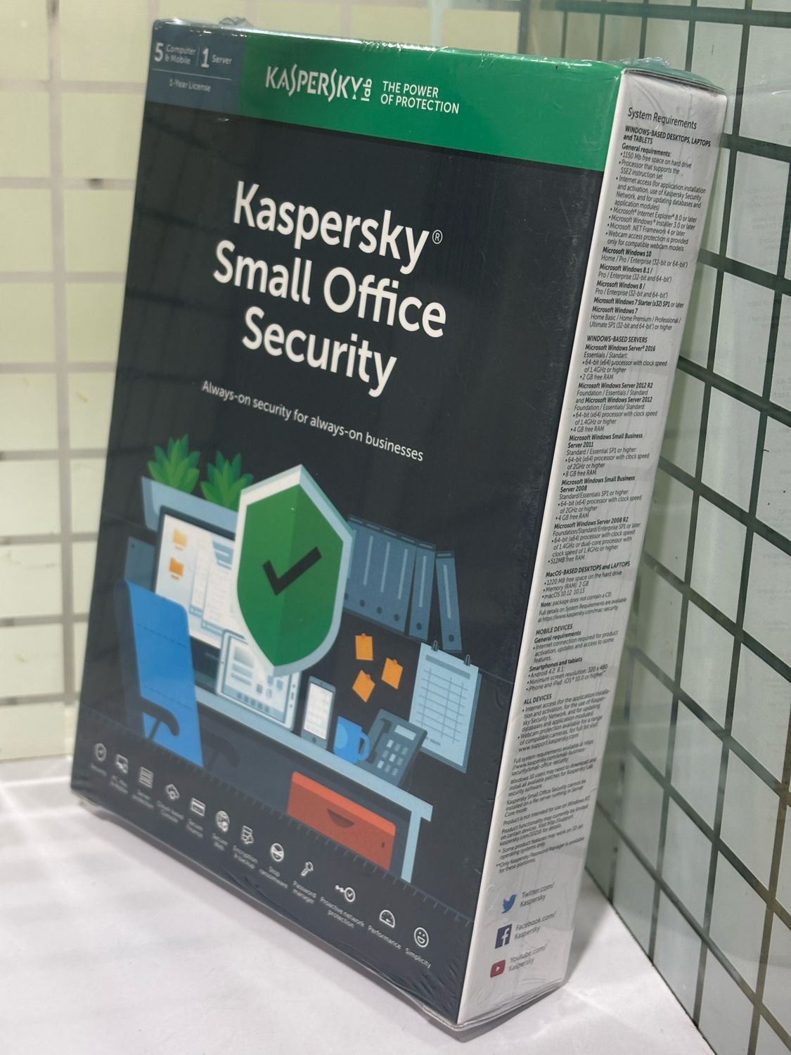 5 PC, 1 Server, 5 Mobile, 1 Year, Kaspersky Small Office Security 5 PC, 1 Server, 5 Mobile, 1 Year, Kaspersky Small Office Security
