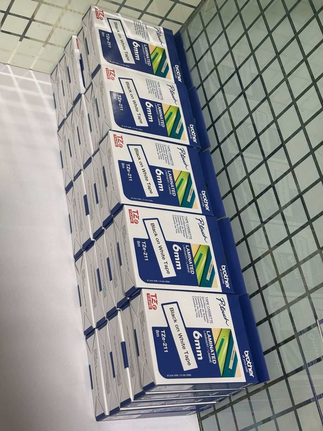 Brother TZe-211 Black on White 6mm Label Tape Brother TZe-211 Black on White 6mm Label Tape