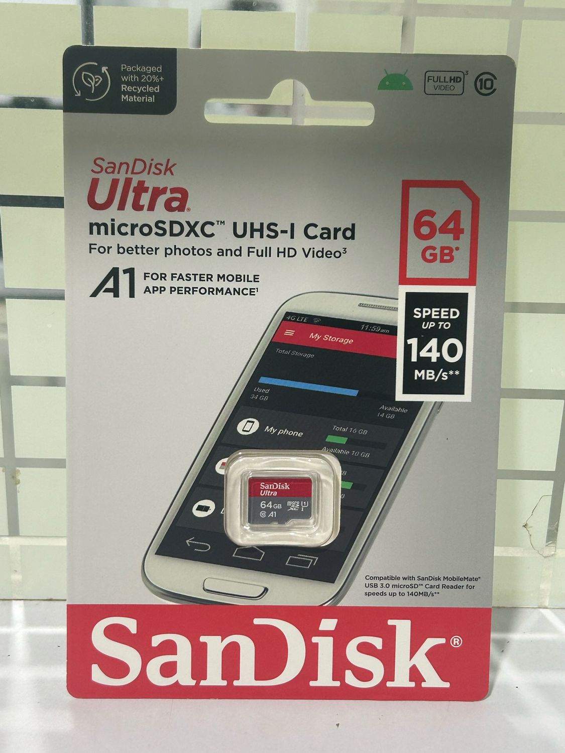 SanDisk 64GB A1 Memory Card, Class 10