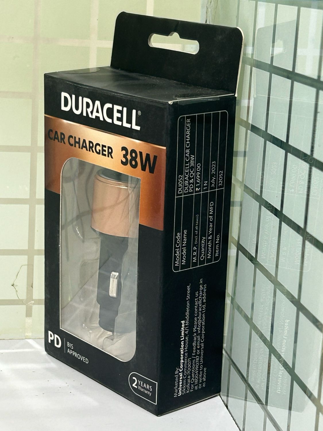 Duracell 38W Fast Car Charger Adapter