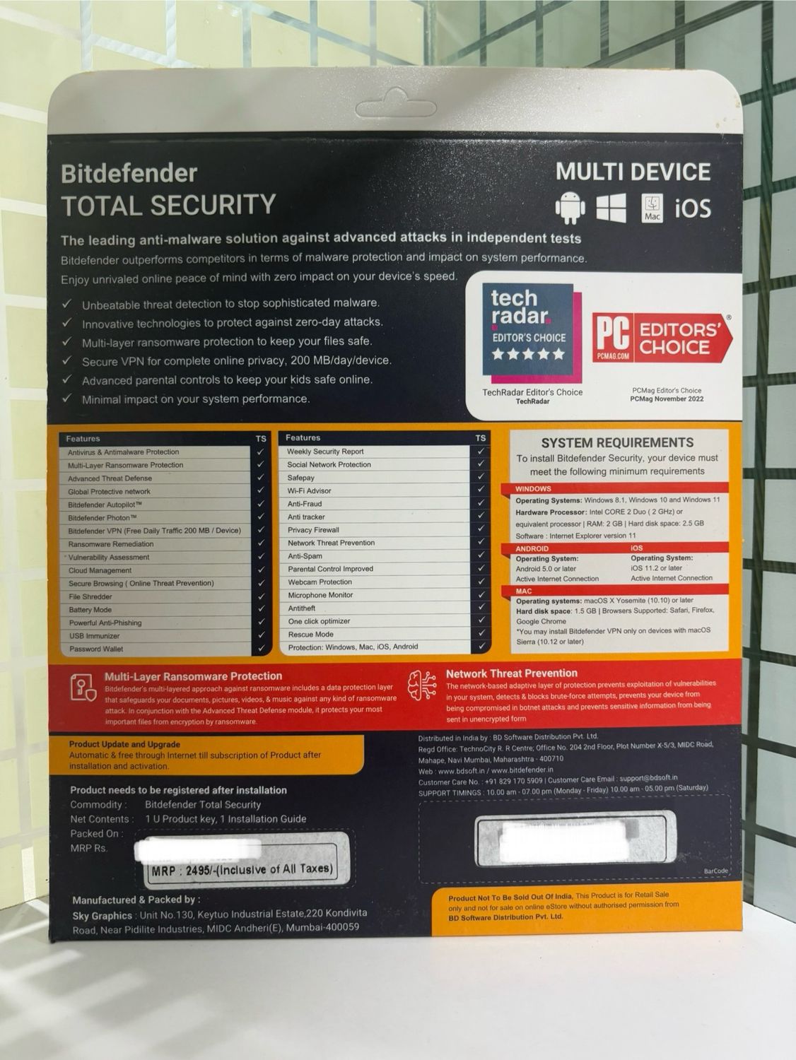 Renewal, 3 User, 1 Year, Bitdefender Total Security (200MB VPN) Renewal, 3 User, 1 Year, Bitdefender Total Security (200MB VPN)
