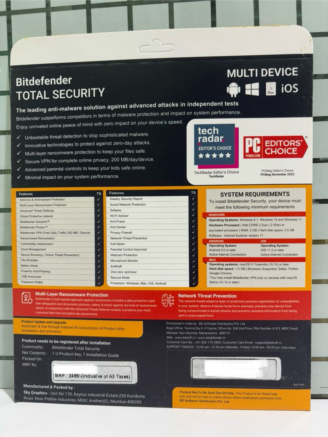 Renewal, 3 User, 1 Year, Bitdefender Total Security (200MB VPN) Renewal, 3 User, 1 Year, Bitdefender Total Security (200MB VPN)