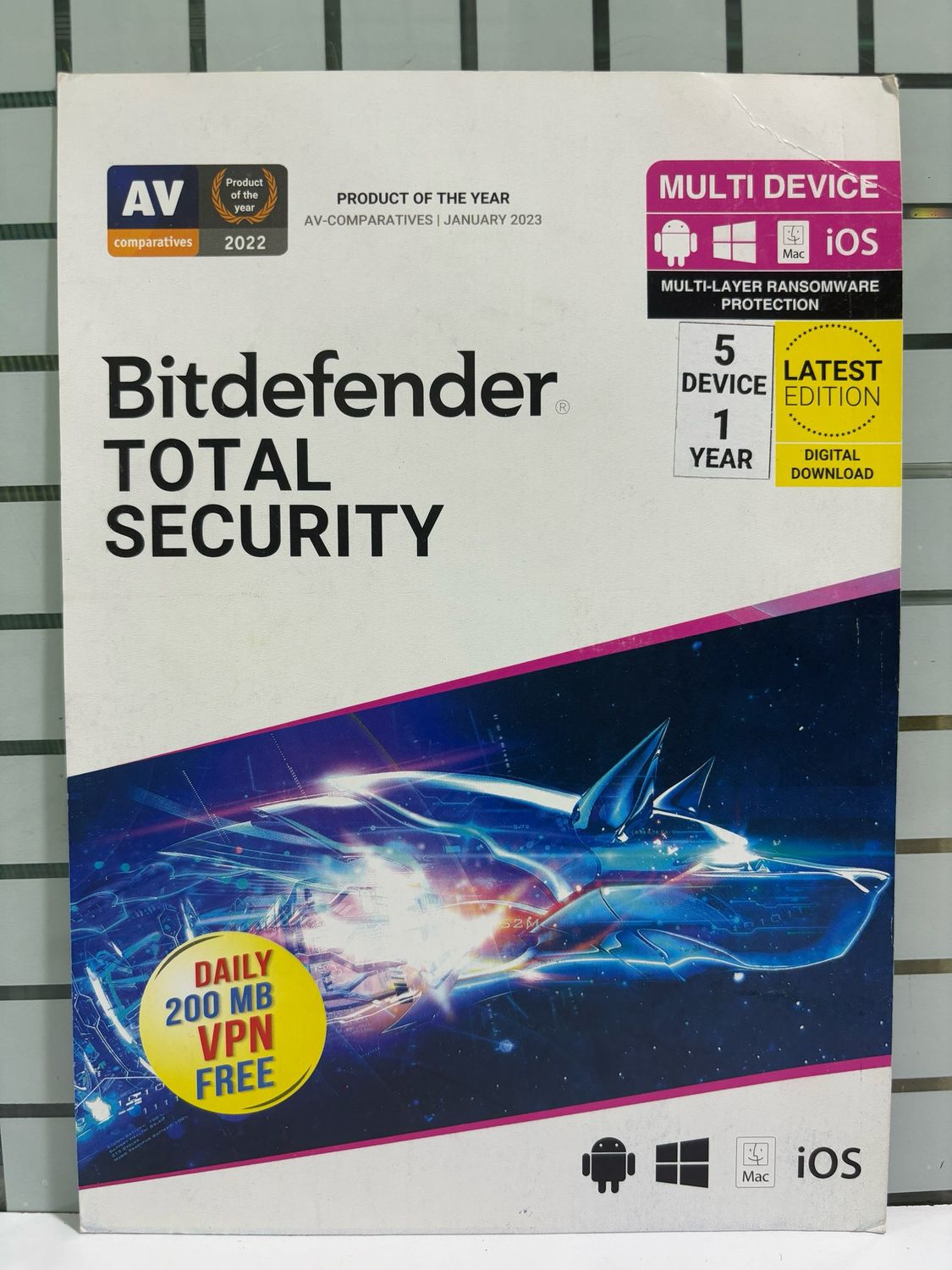 5 User, 1 Year, Bitdefender Total Security (200MB VPN)