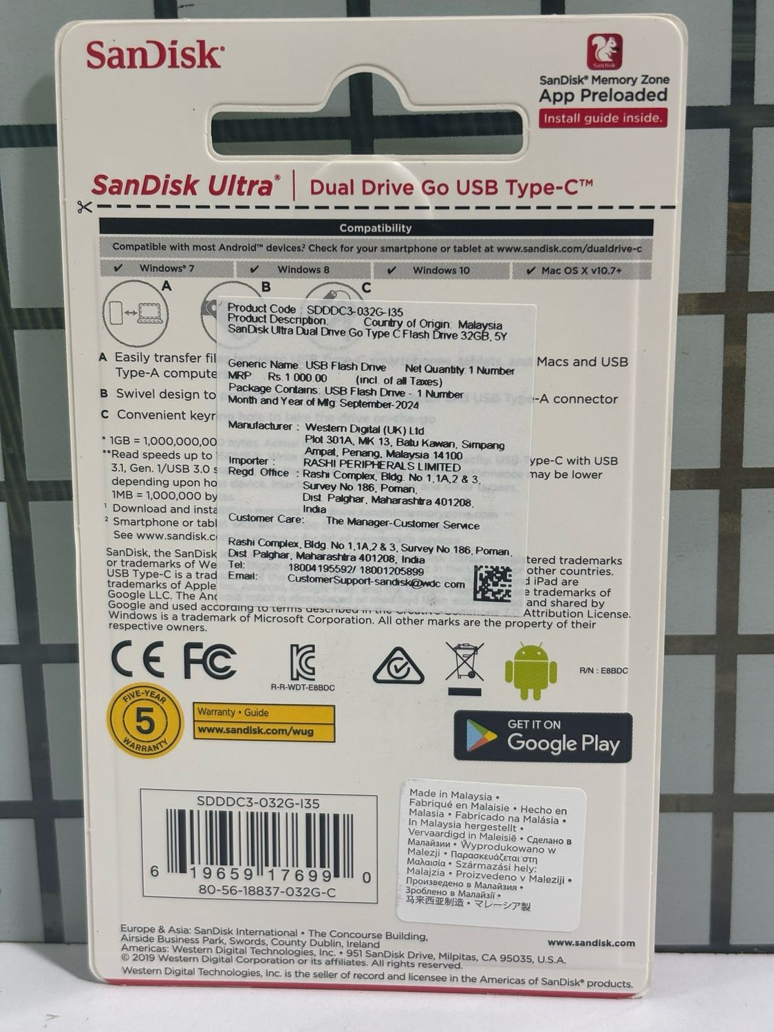 SanDisk 32GB Ultra Dual Drive Go Type C Pendrive for Mobile SanDisk 32GB Ultra Dual Drive Go Type C Pendrive for Mobile