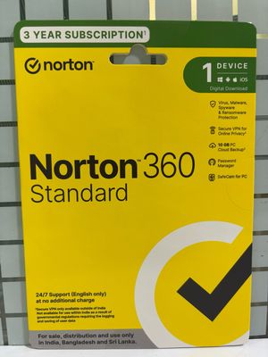 1 User, 3 Year, Norton 360 Standard Total Security