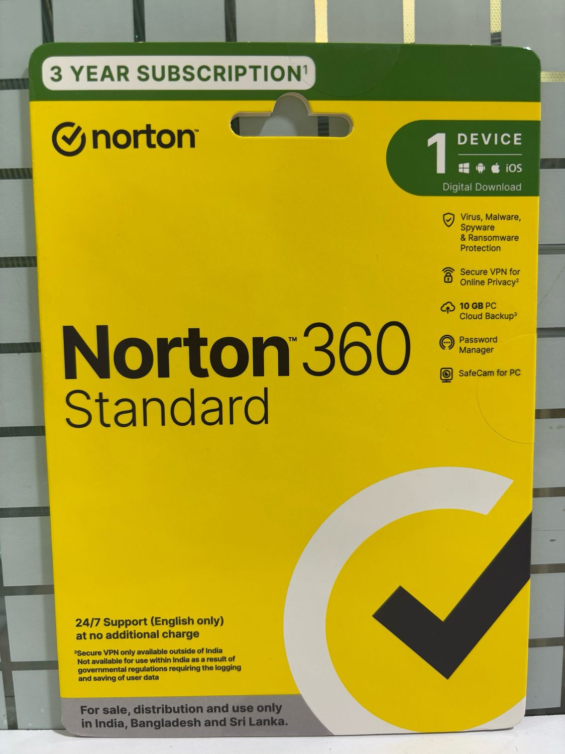 1 User, 3 Year, Norton 360 Standard Total Security
