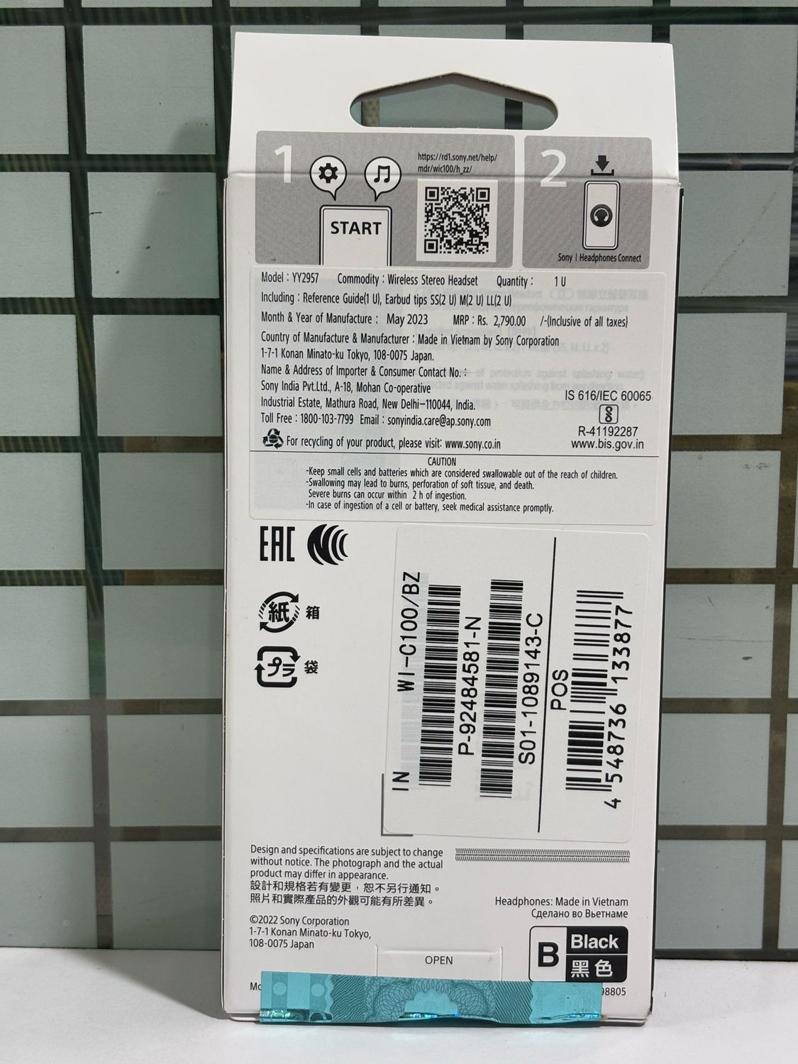 Sony WI-C100 Wireless Neckband (Black)