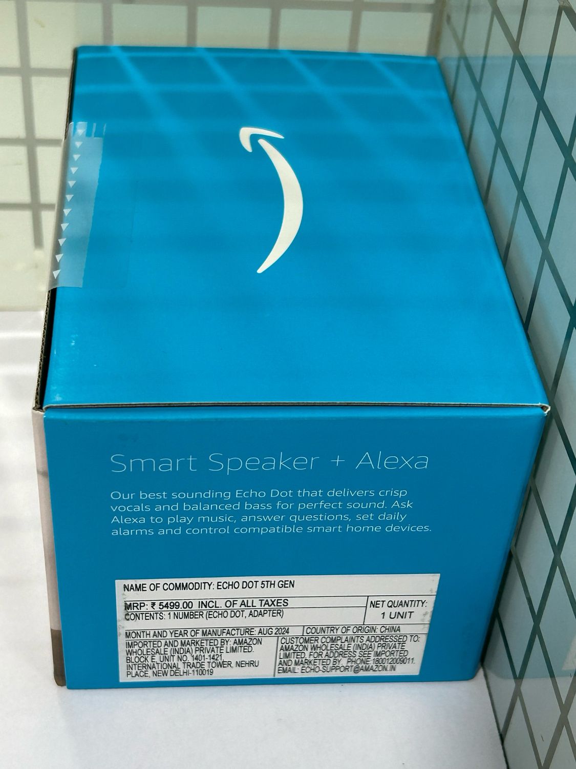 Amazon Echo Dot 5th Gen, Alexa Smart Speaker, Blue Amazon Echo Dot 5th Gen, Alexa Smart Speaker, Blue