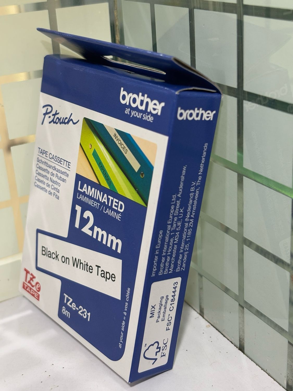 Brother TZe-231 Black on White 12mm Label Tape