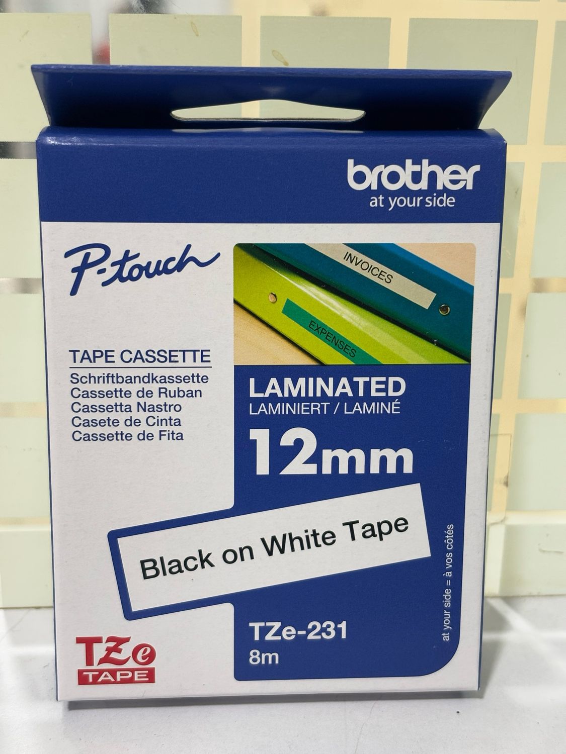 Brother TZe-231 Black on White 12mm Label Tape