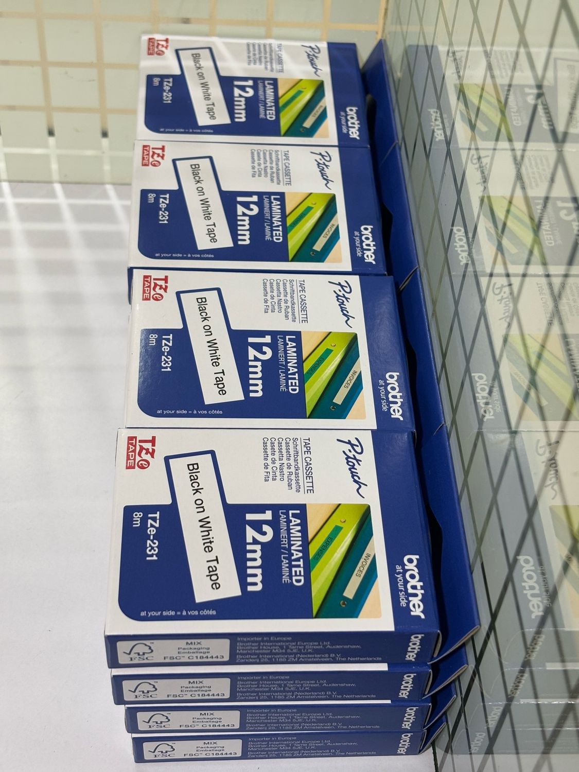 Brother TZe-231 Black on White 12mm Label Tape