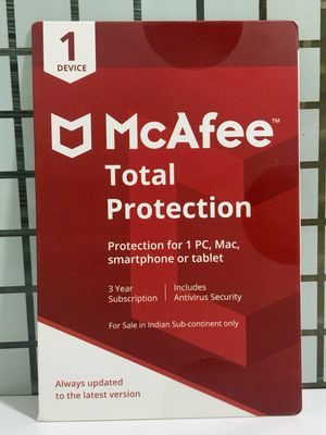 New, 1 User, 3 Year, Mcafee Total Protection
