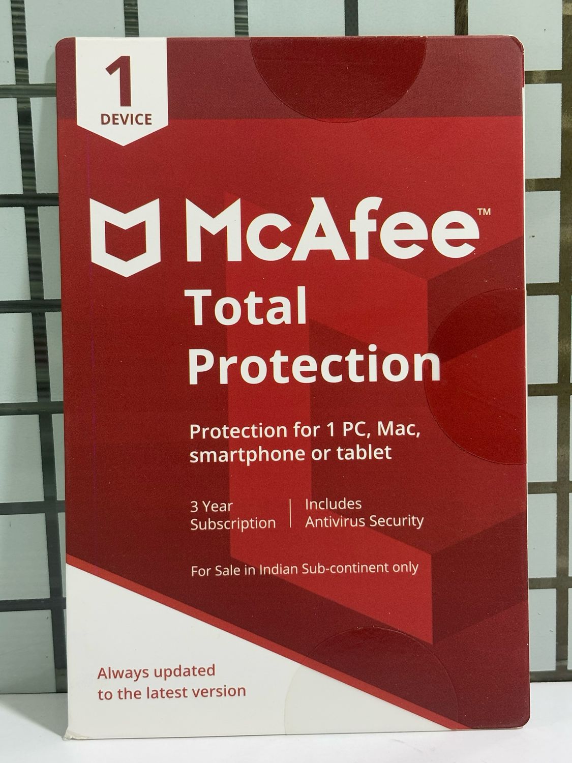 New, 1 User, 3 Year, Mcafee Total Protection