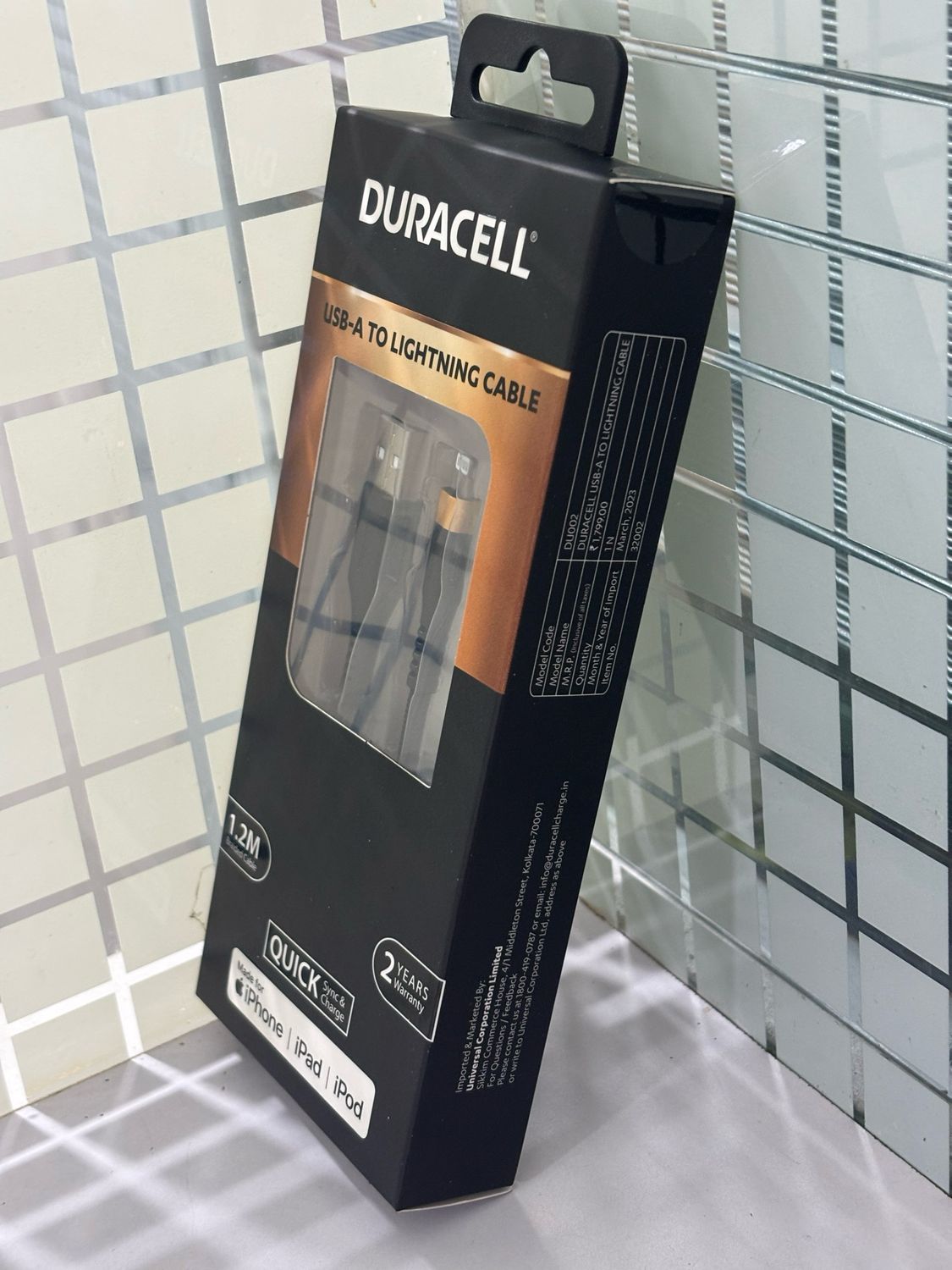 Duracell USB Lightning Apple Certified Du002 Duracell USB Lightning Apple Certified Du002