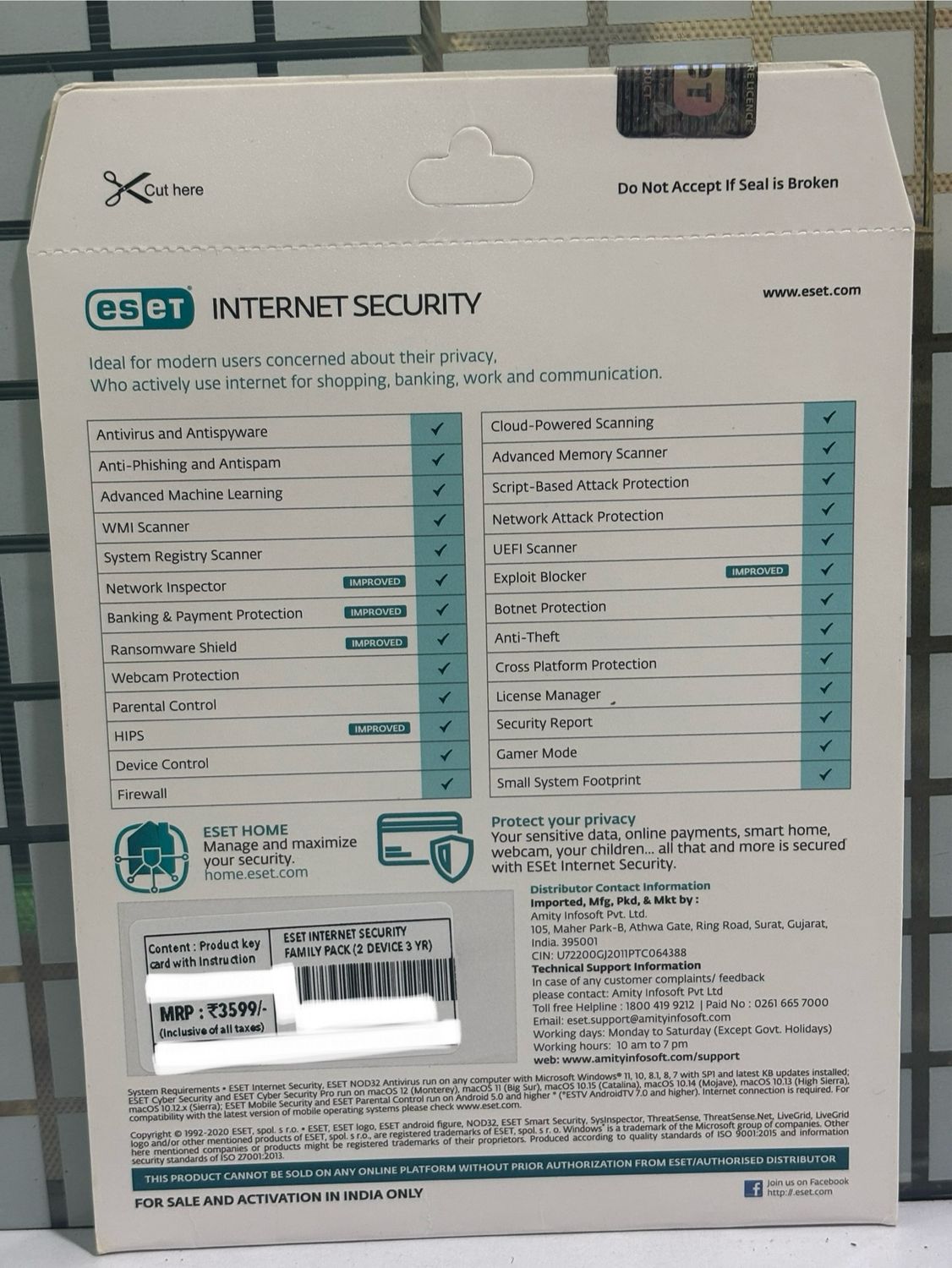 2 User, 3 Year, Eset Internet Security, Family Pack 2 User, 3 Year, Eset Internet Security, Family Pack