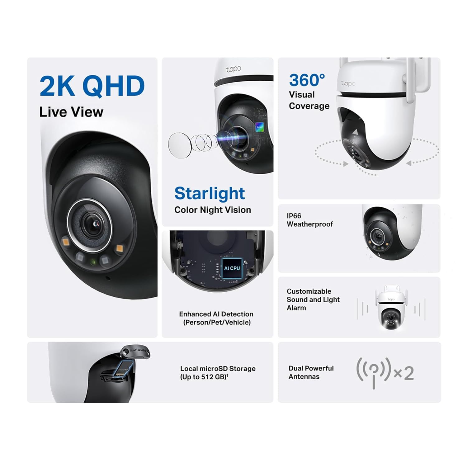 TP-Link Tapo C520WS 2K QHD 4MP Outdoor Pan/Tilt Wi-Fi Camera TP-Link Tapo C520WS 2K QHD 4MP Outdoor Pan/Tilt Wi-Fi Camera