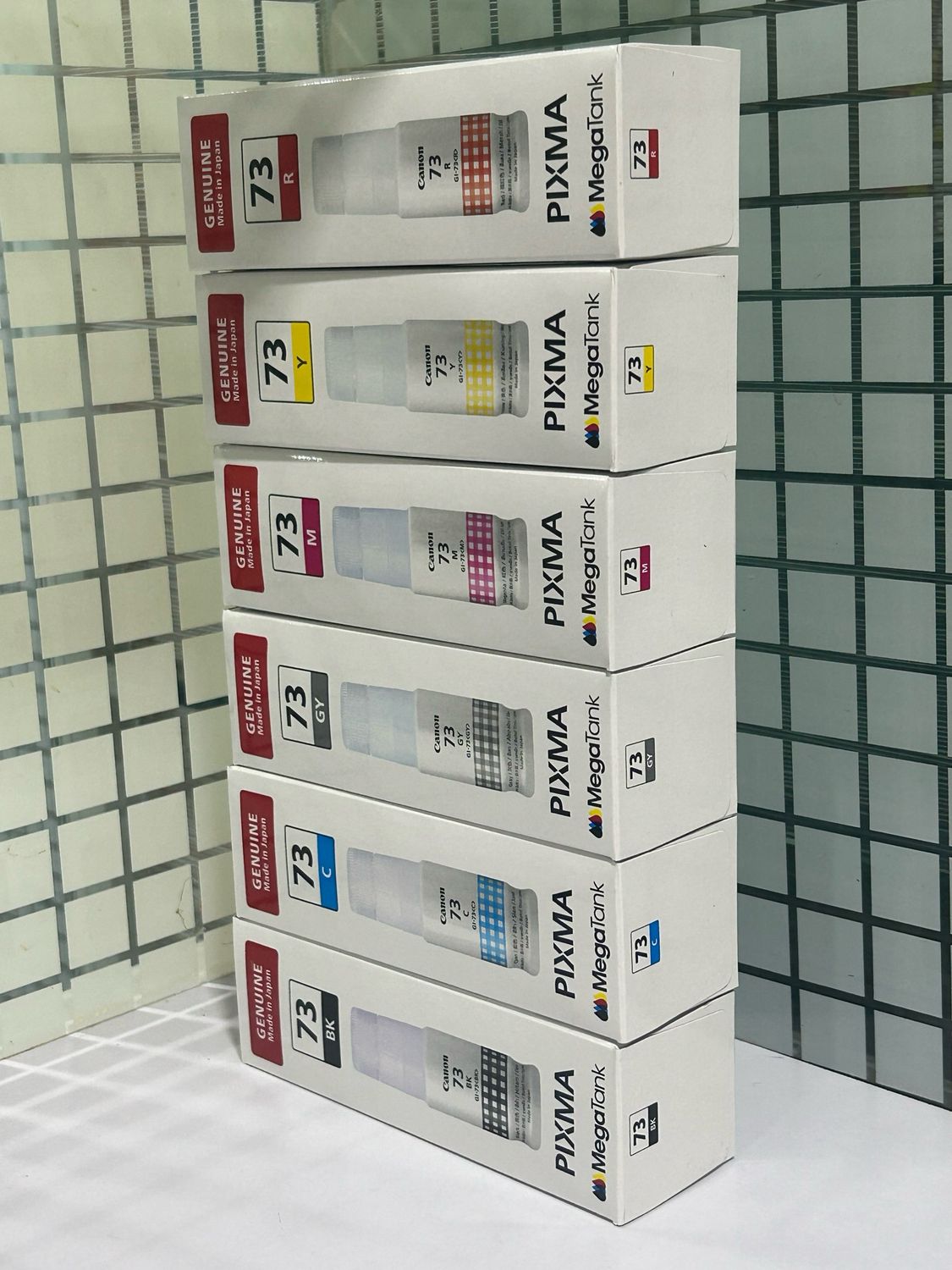 Original ink Canon Pixma 73 set of 6 bottle (Bk/C/Y/M/R/Gr)