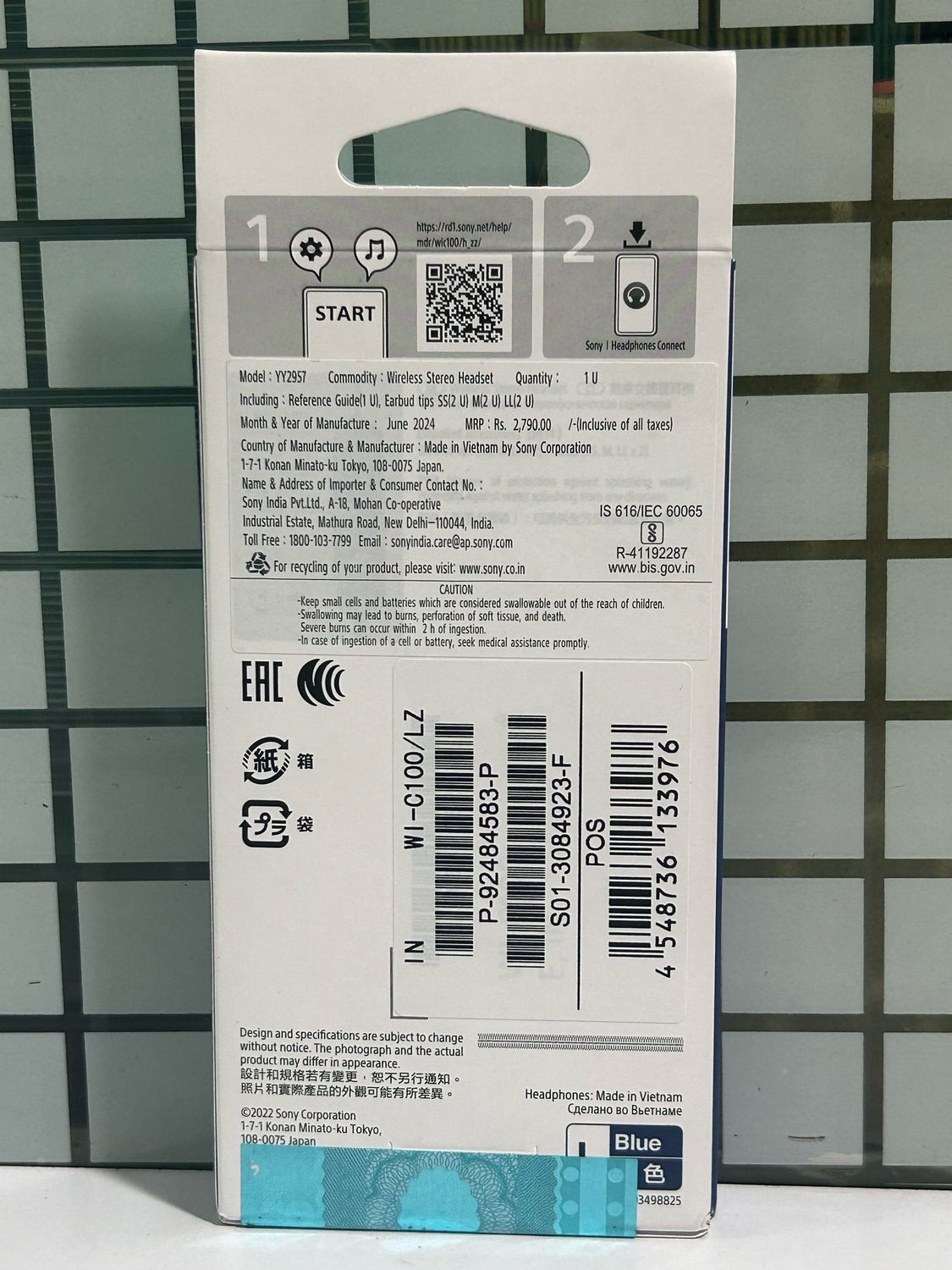 Sony WI-C100 Wireless Neckband (Blue)