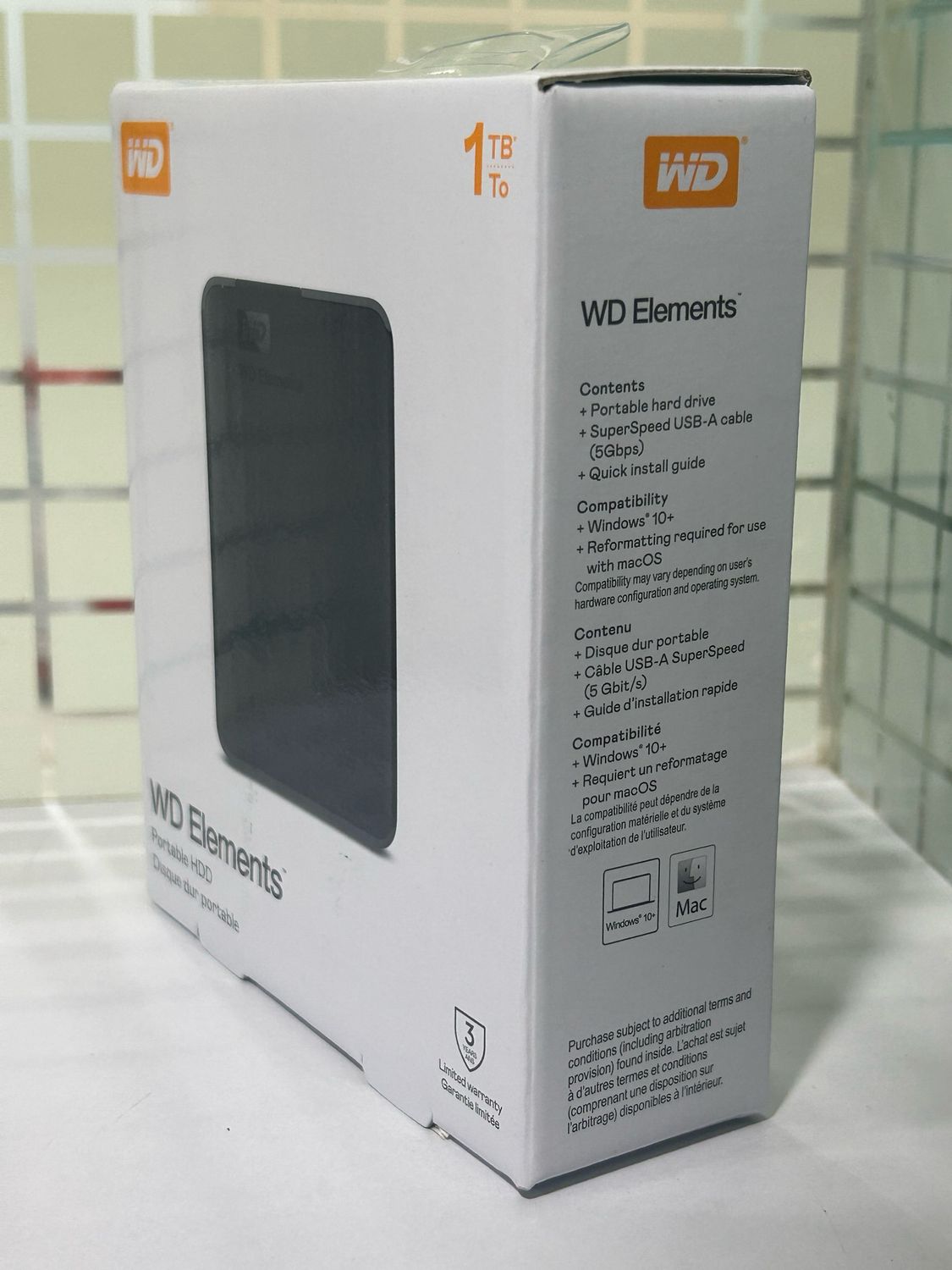 WD 1TB Elements Portable Hard Disk Drive