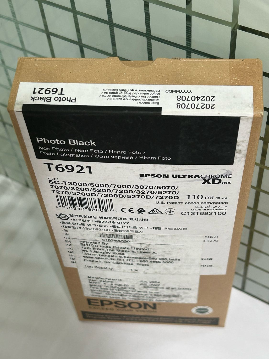 Epson T6921 Ink Cartridge, Photo Black, 110ml