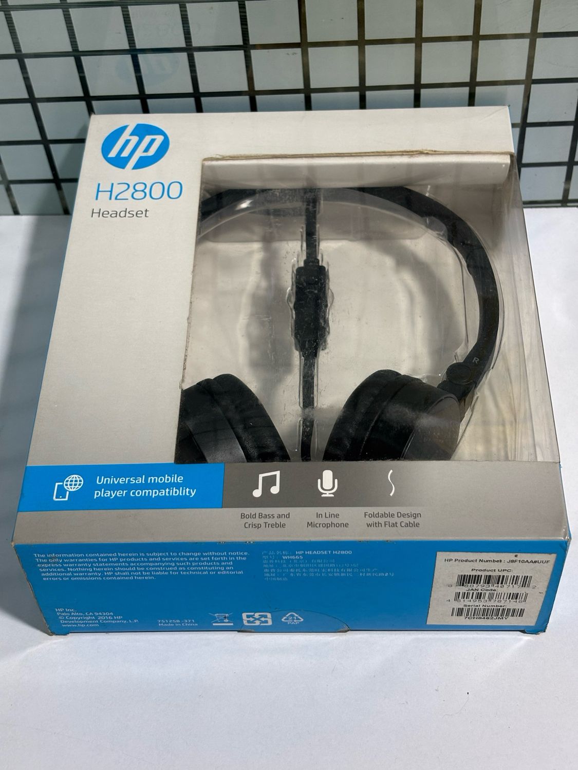 HP H2800 Stereo Headset with Mic, Black