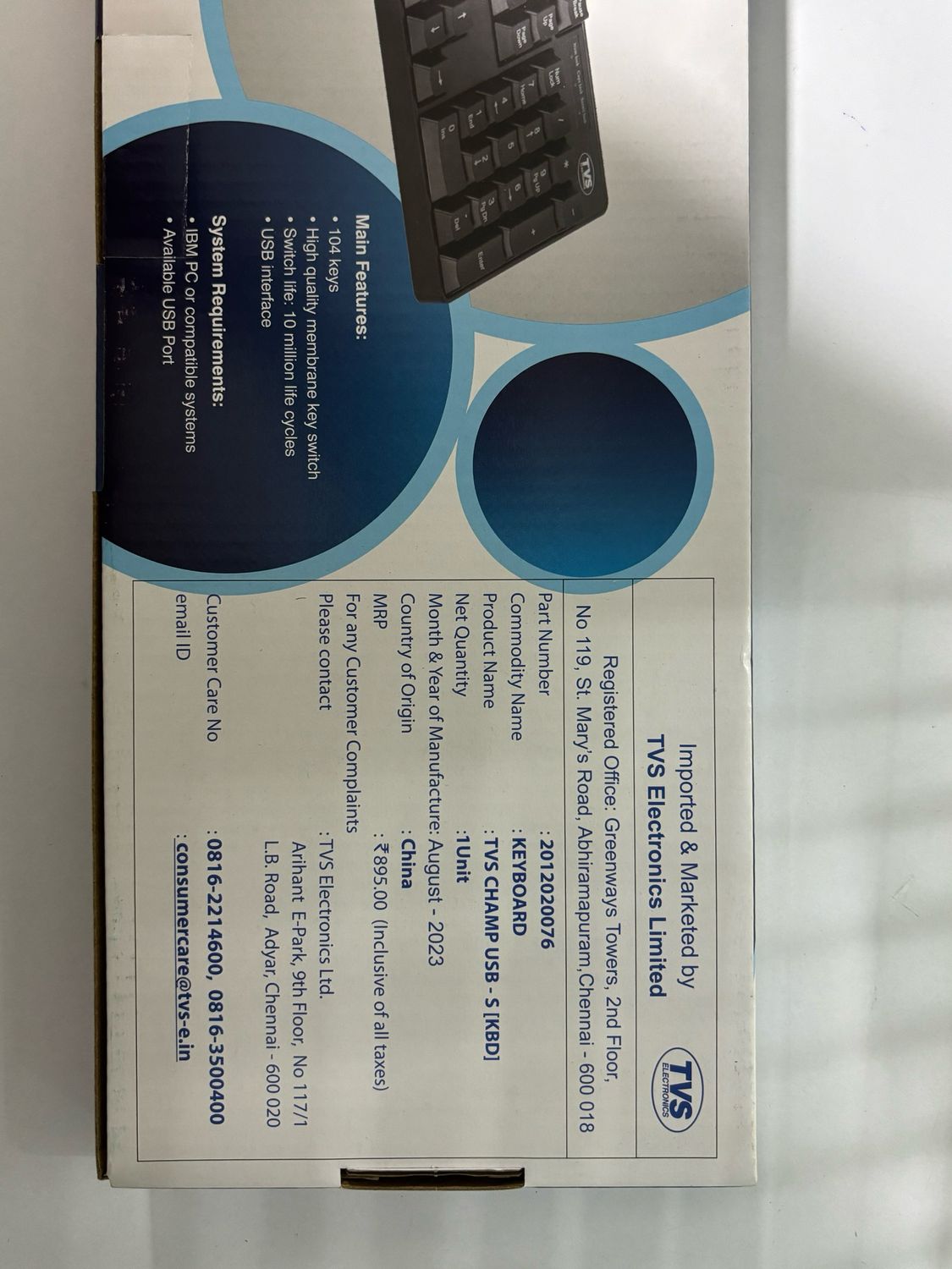 TVS Champ USB Keyboard (English) TVS Champ USB Keyboard (English)