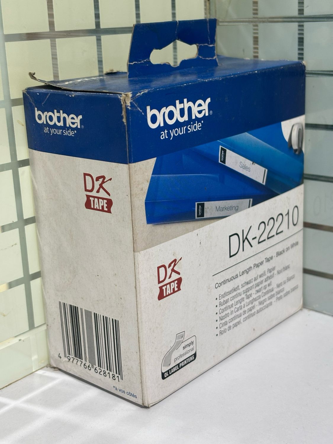 Brother DK22210 Continuous Length Paper Label, 29mm X 30.48m