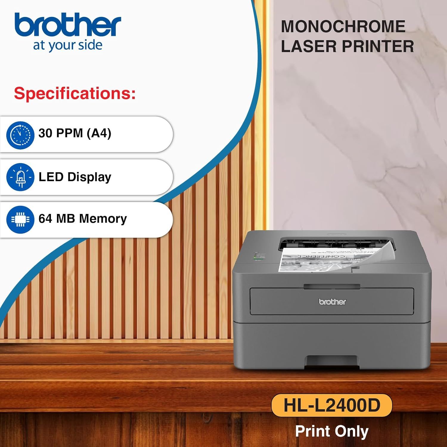 Brother HL-L2400D Monochrome Laser Printer