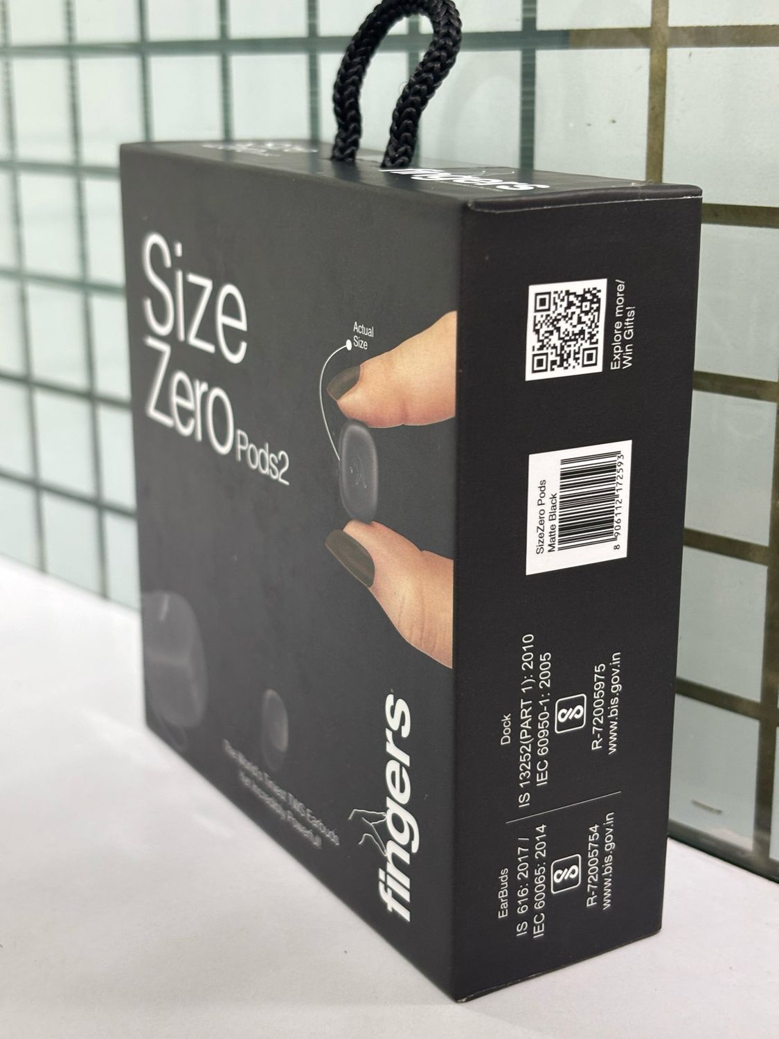 Fingers SizeZero Pods2 TWS Earbuds, Matte Black Fingers SizeZero Pods2 TWS Earbuds, Matte Black