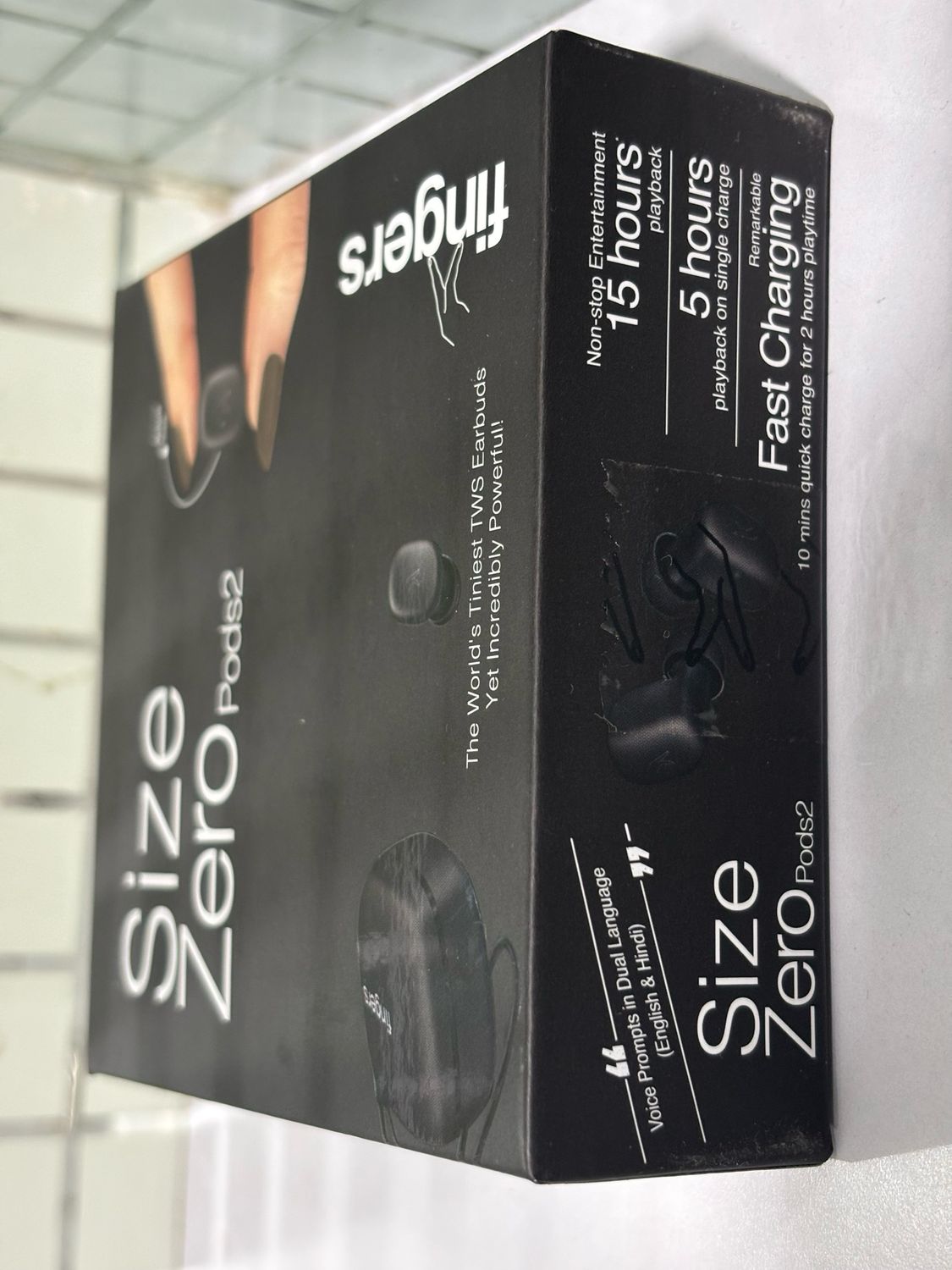 Fingers SizeZero Pods2 TWS Earbuds, Matte Black Fingers SizeZero Pods2 TWS Earbuds, Matte Black