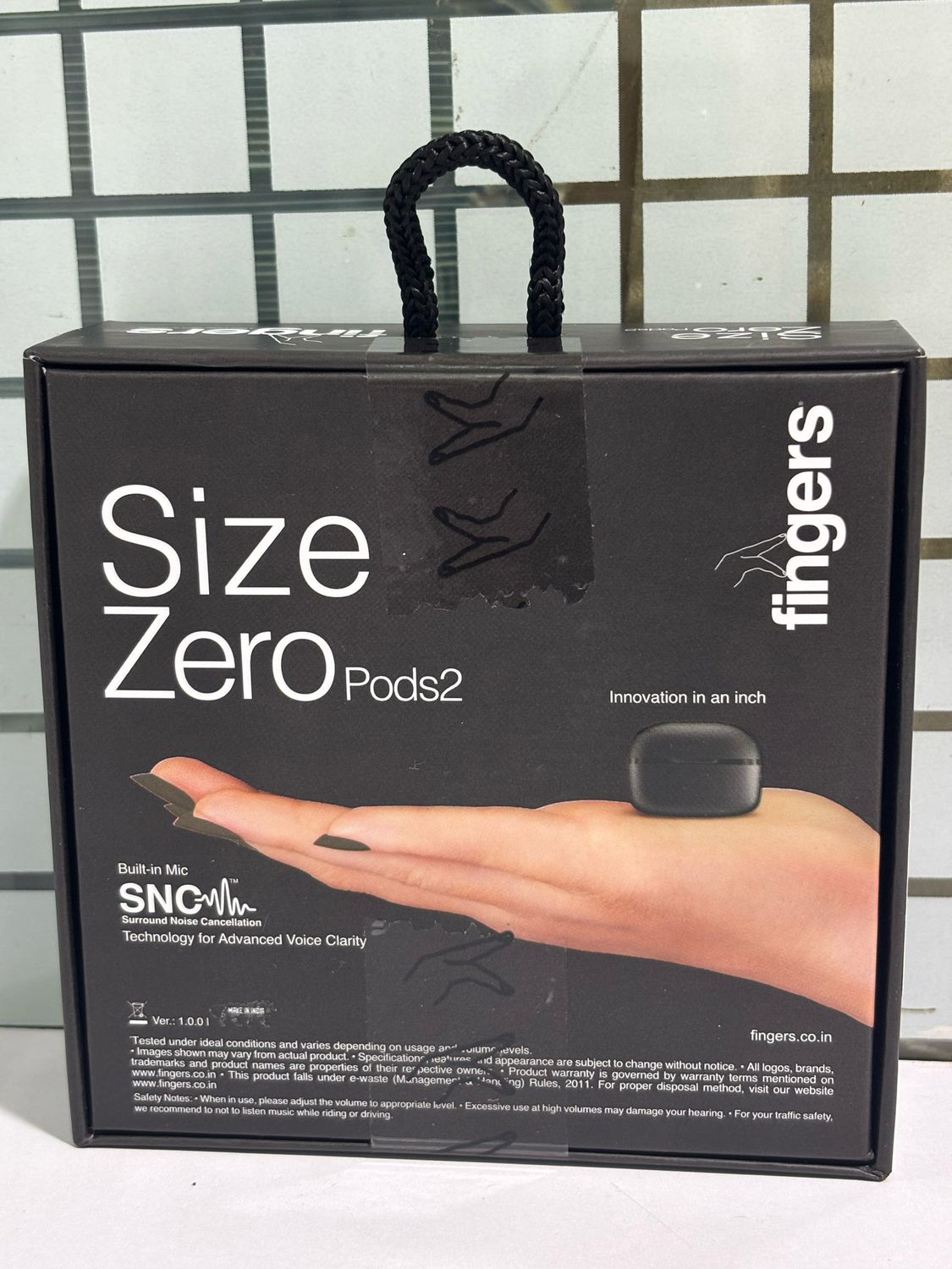 Fingers SizeZero Pods2 TWS Earbuds, Matte Black Fingers SizeZero Pods2 TWS Earbuds, Matte Black