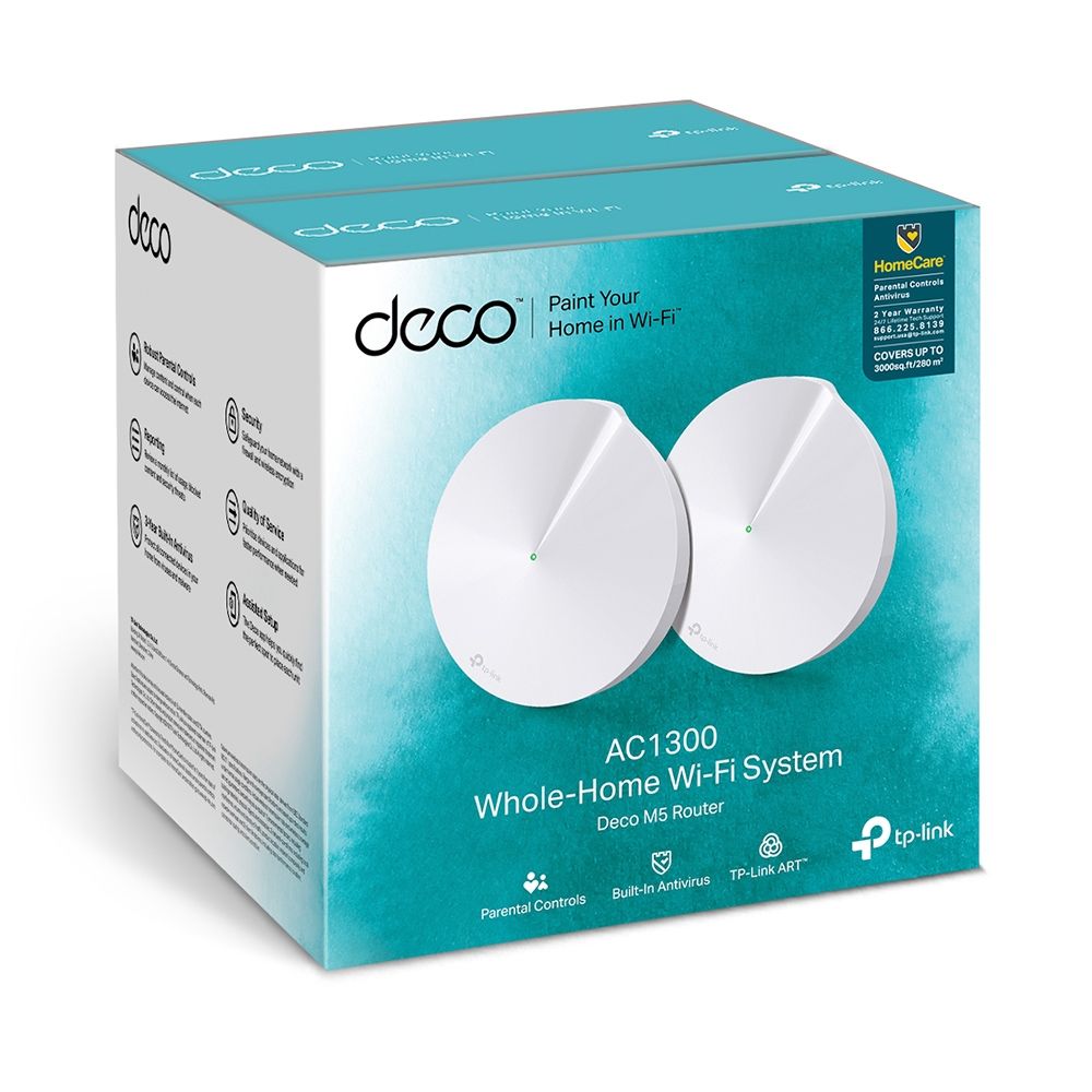 TP Link Deco M5 (2-Pack) AC1300 Whole Home Mesh Wi-Fi System TP Link Deco M5 (2-Pack) AC1300 Whole Home Mesh Wi-Fi System