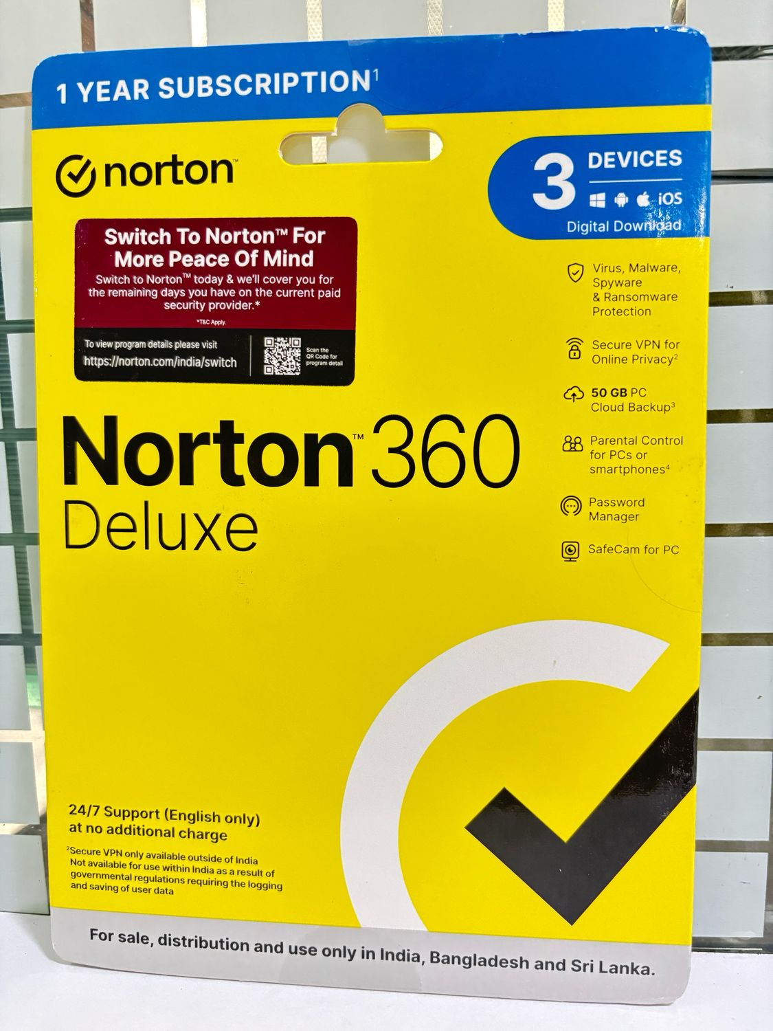 Renewal, 3 User, 1 Year, Norton 360 Deluxe Total Security