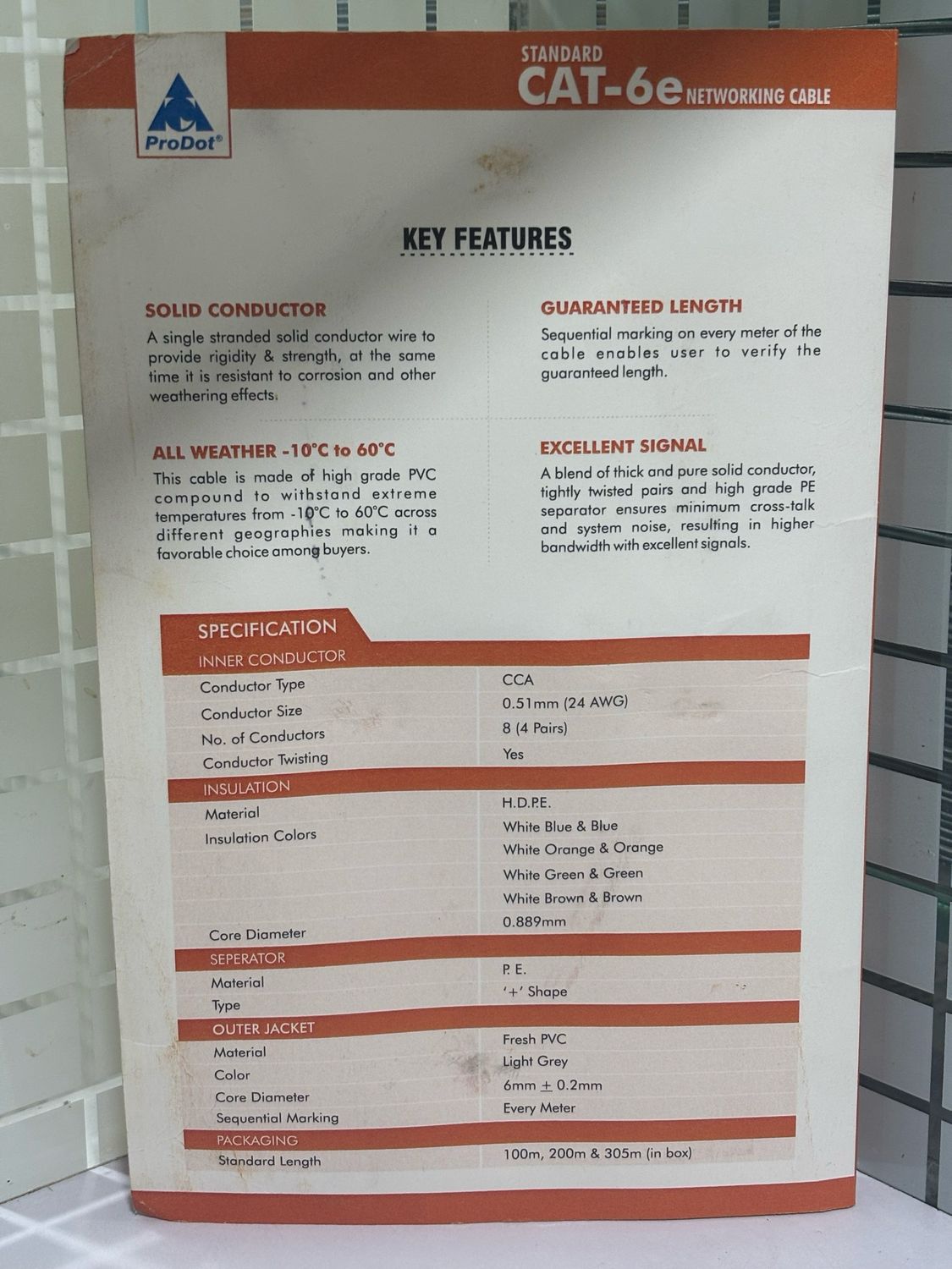 Prodot 100mtr Cat-6e Networking Cable Prodot 100mtr Cat-6e Networking Cable