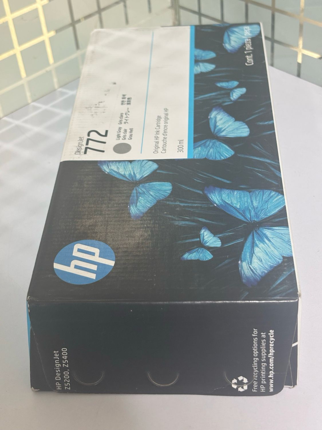 HP 772 Light Gray DesignJet Ink Cartridge, 300ml (CN634A)