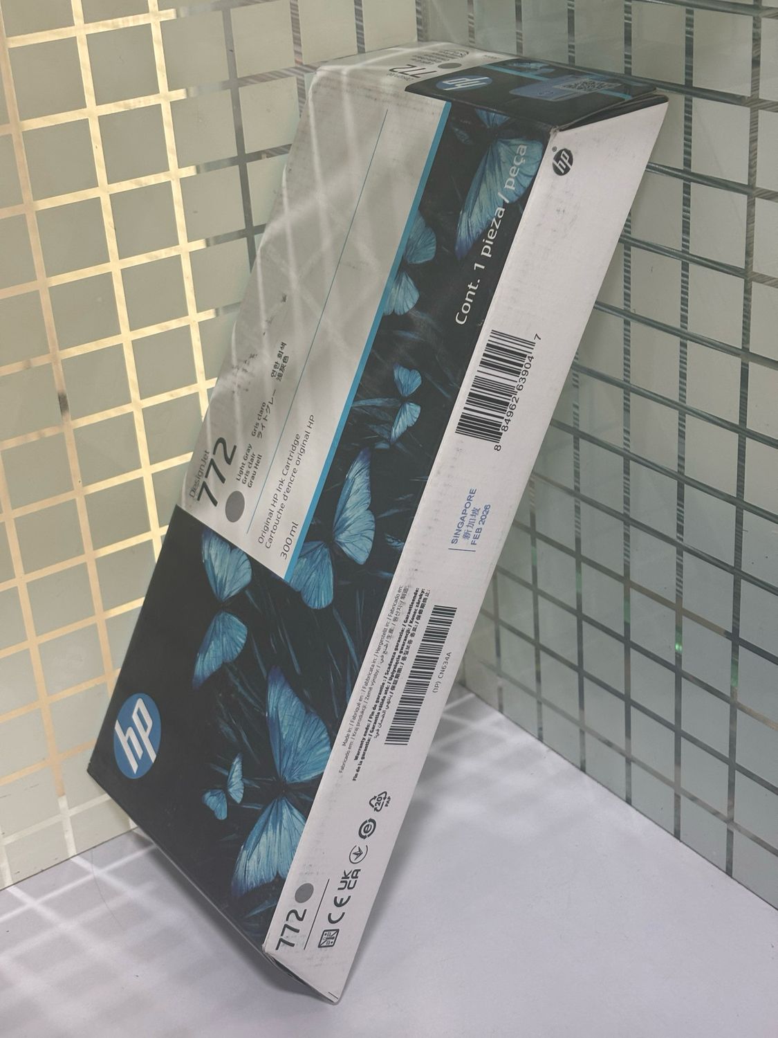 HP 772 Light Gray DesignJet Ink Cartridge, 300ml (CN634A)