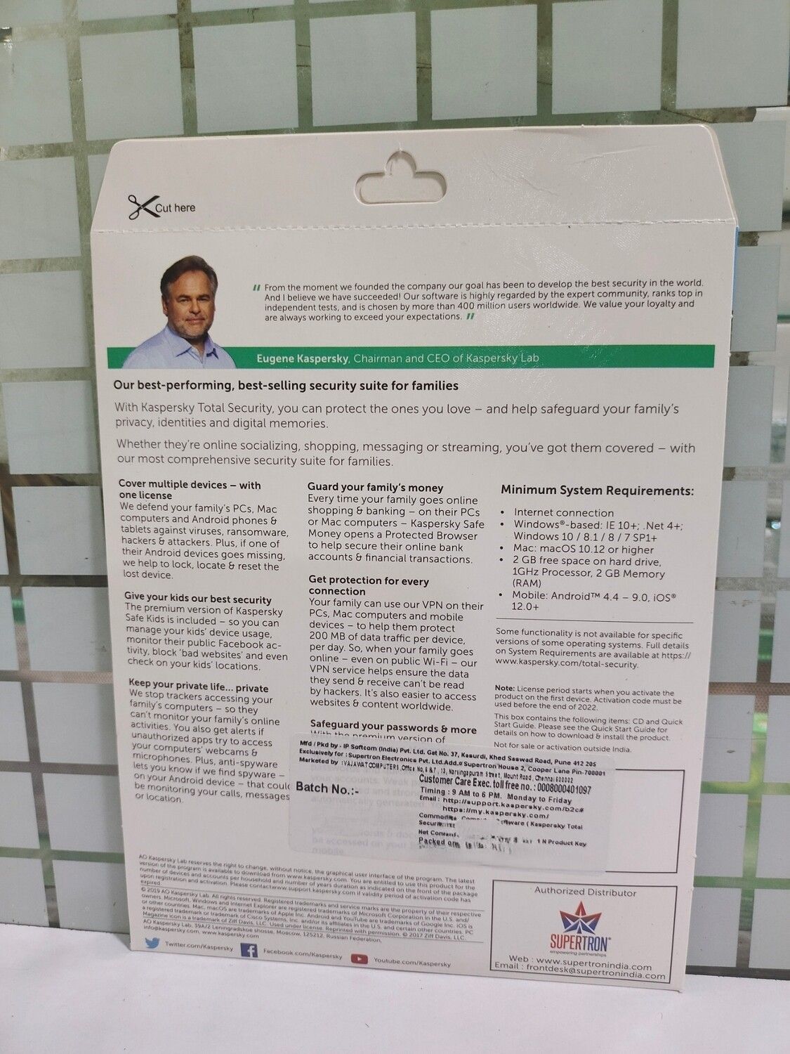 5 User, 1 Year, Kaspersky Total Security (Single key) 5 User, 1 Year, Kaspersky Total Security (Single key)